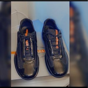Black Patent Leather Prada Sneaker Size 9.5